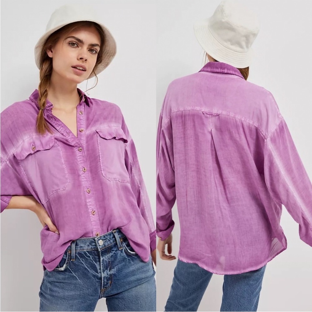 Anthropologie Pilcro Joelle Relaxed Button Down Shirt - Picture 1 of 12